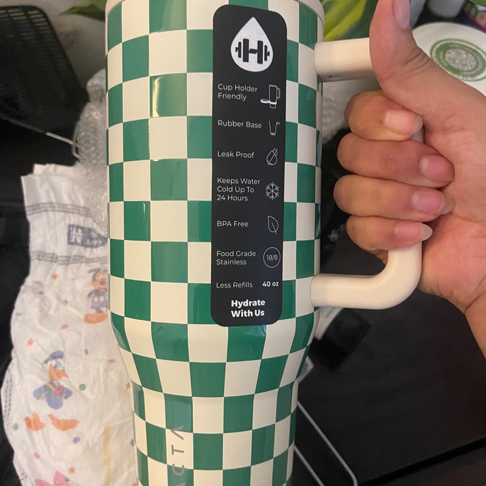 Acta hydro jug green checkered 40 oz